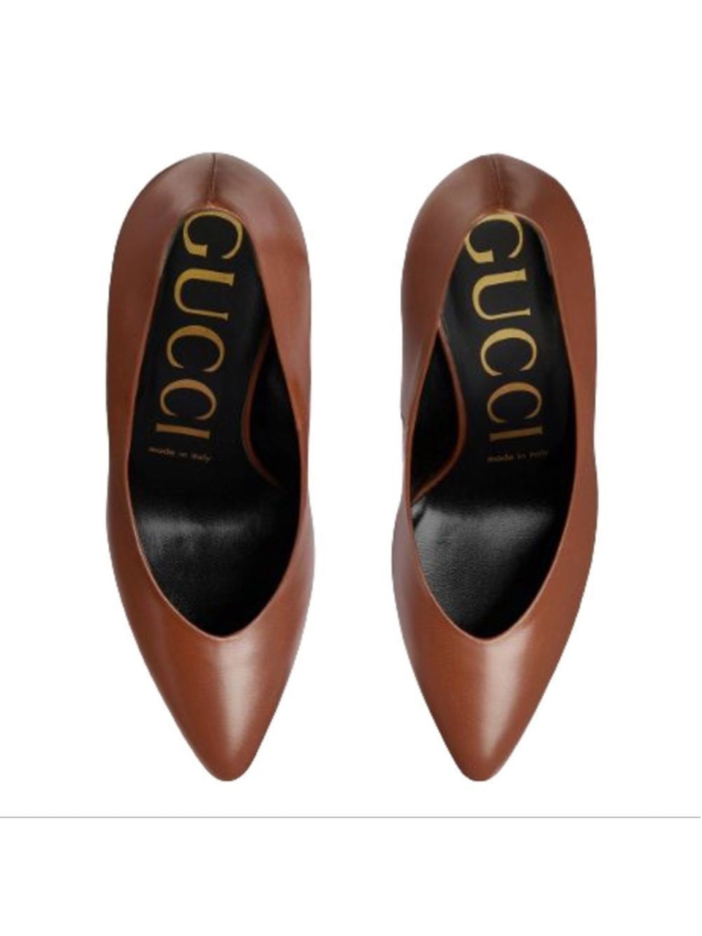 NEW Authentic Gucci Brown Vamp High Heel Leather Pumps 38.5 - Picture 4 of 10